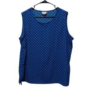 BonWorth Women's Vintage Blue & White Polka Dot Tank Top Size XL #50132